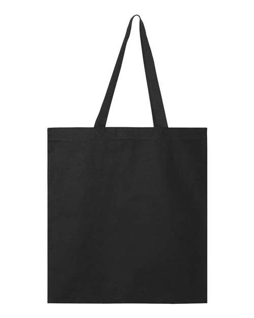 Carry your essentials in style with our sleek black Q-Tees Promotional Tote - Q800, perfect for any occasion and featuring eco-friendly materials.