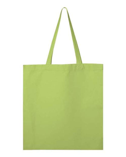 Brighten up your day with our vibrant lime Q-Tees Promotional Tote - Q800, made from heavy cotton canvas and featuring comfortable webbed handles for easy carrying.
