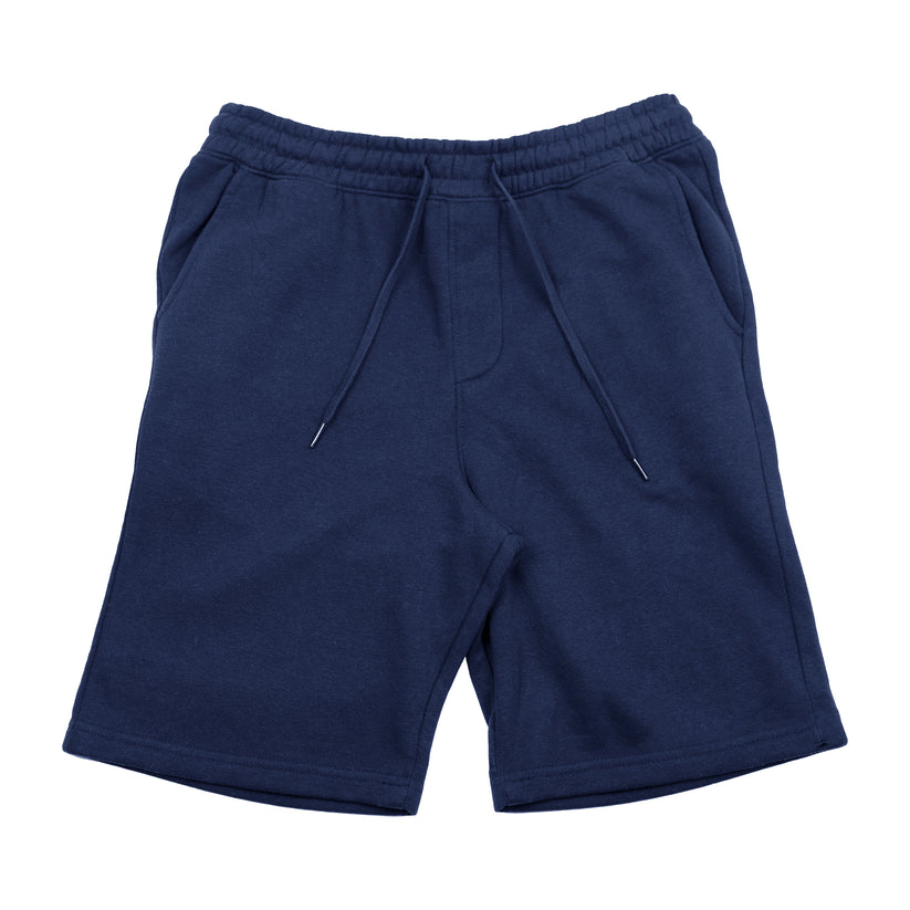 Relax in style with our navy blue fleece shorts for men and women.